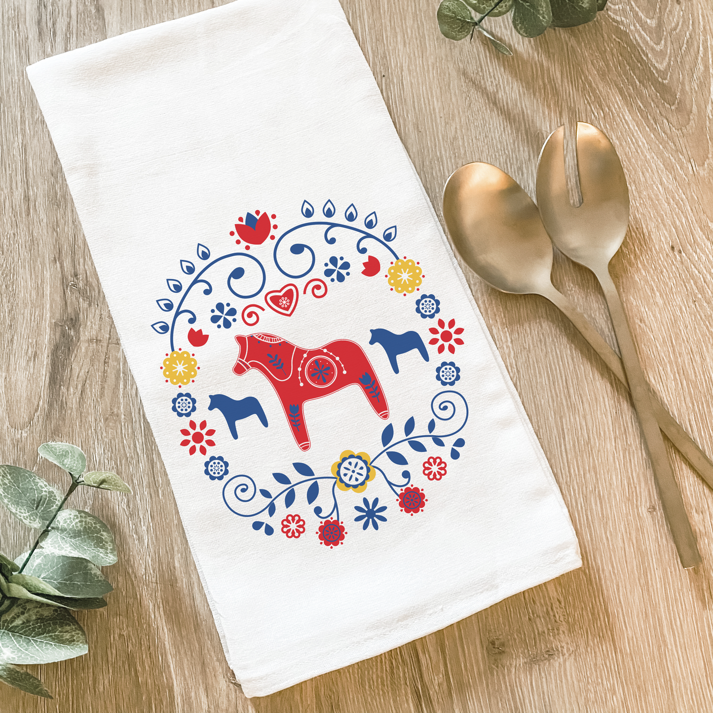 Scandinavian Dala - Cotton Tea Towel