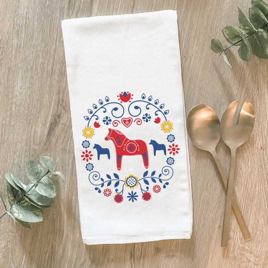 Scandinavian Dala - Cotton Tea Towel