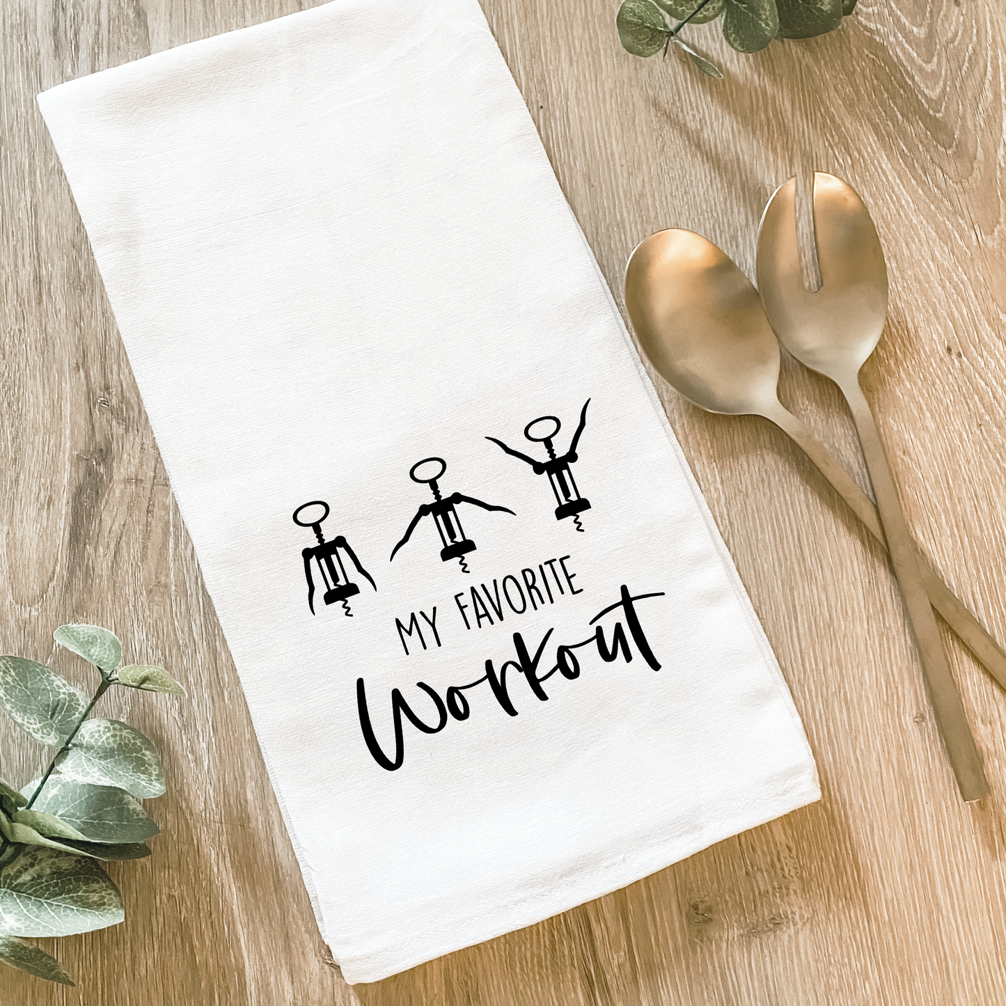 Wine Workout - Cotton Tea Towel
