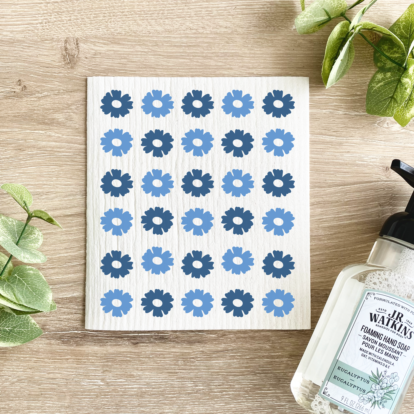 Blue Flowers - Swedish Dishcloth