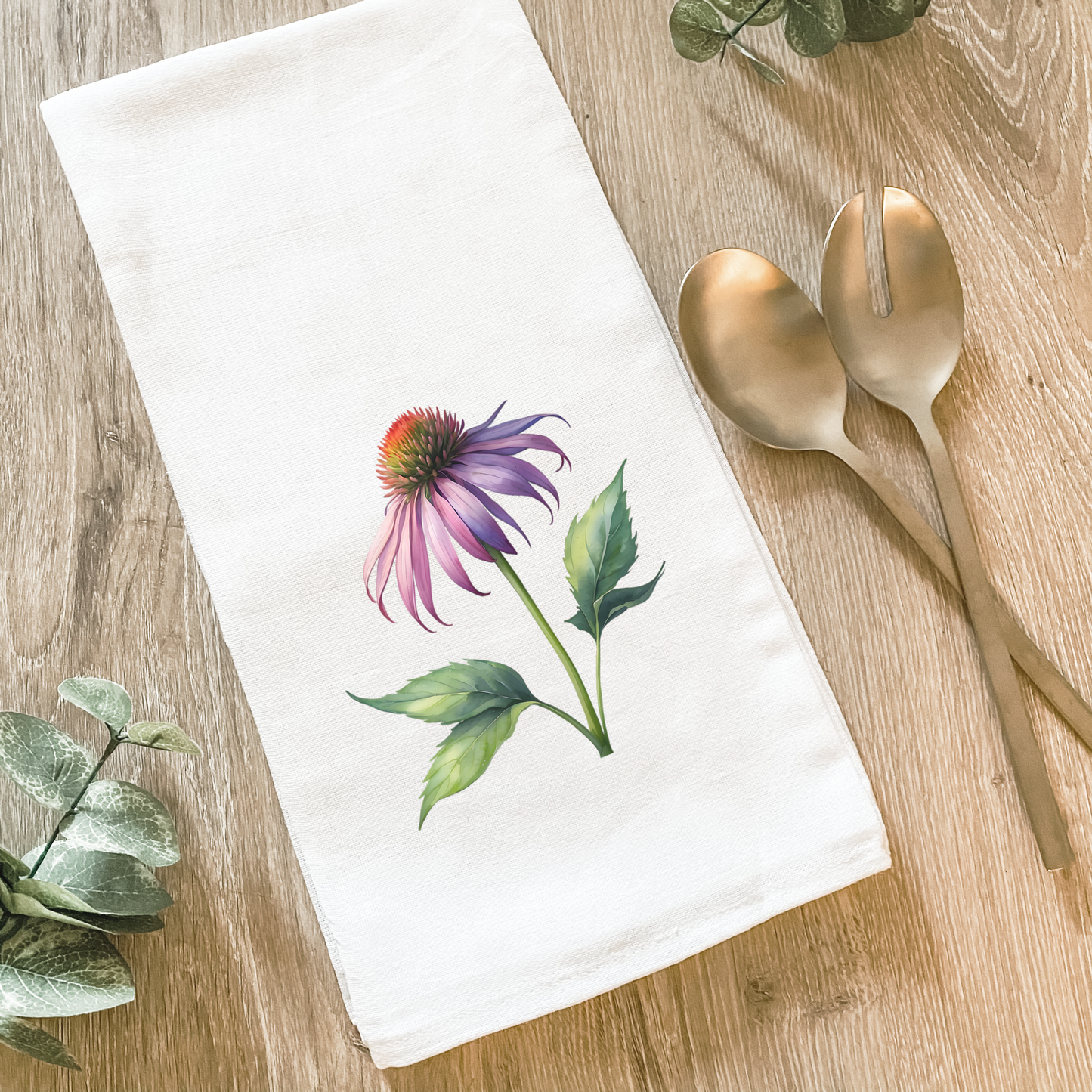 Purple Coneflower - Cotton Tea Towel