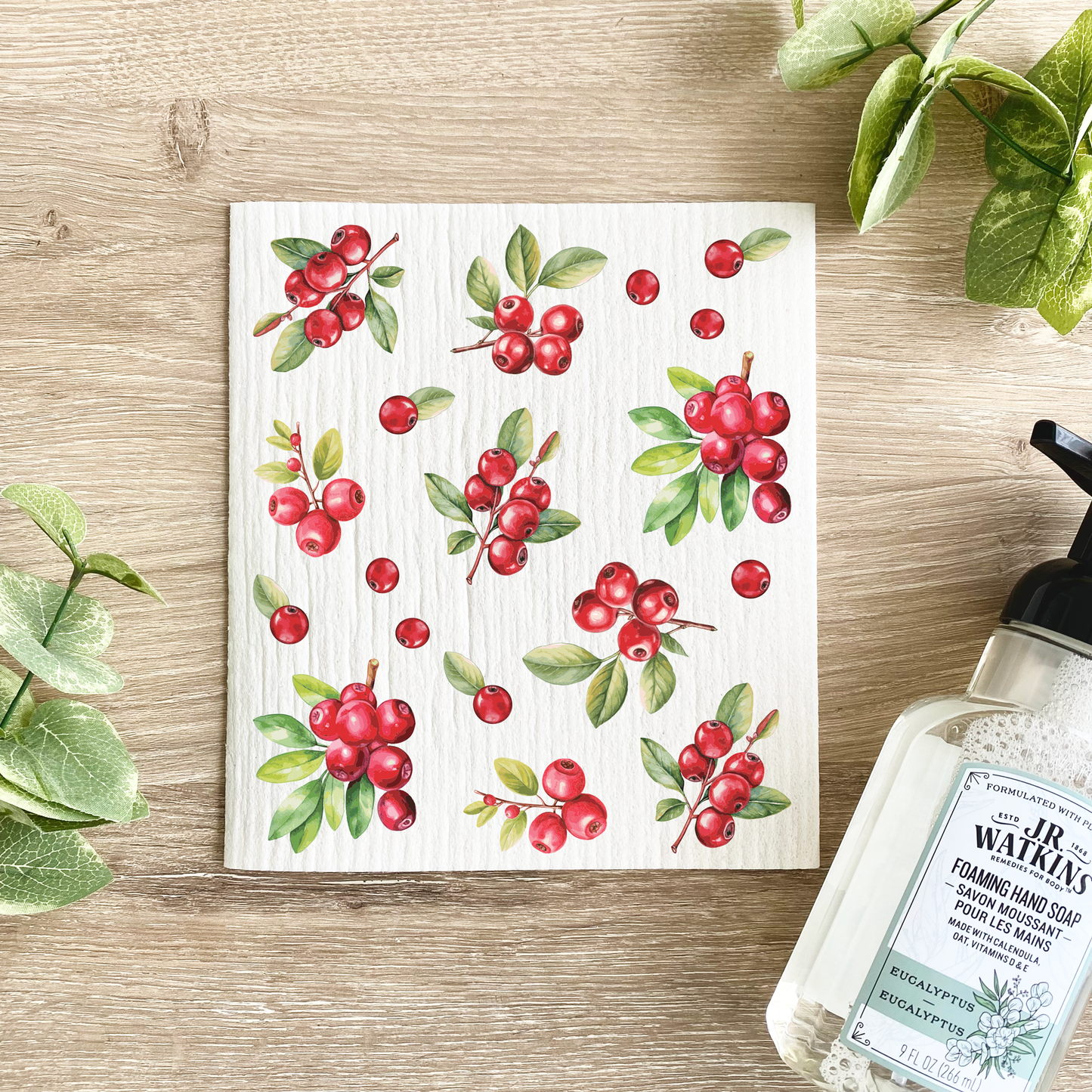 Cranberry Pattern - Swedish Dishcloth