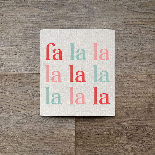 Christmas Fa La La La - Swedish Dish Cloth