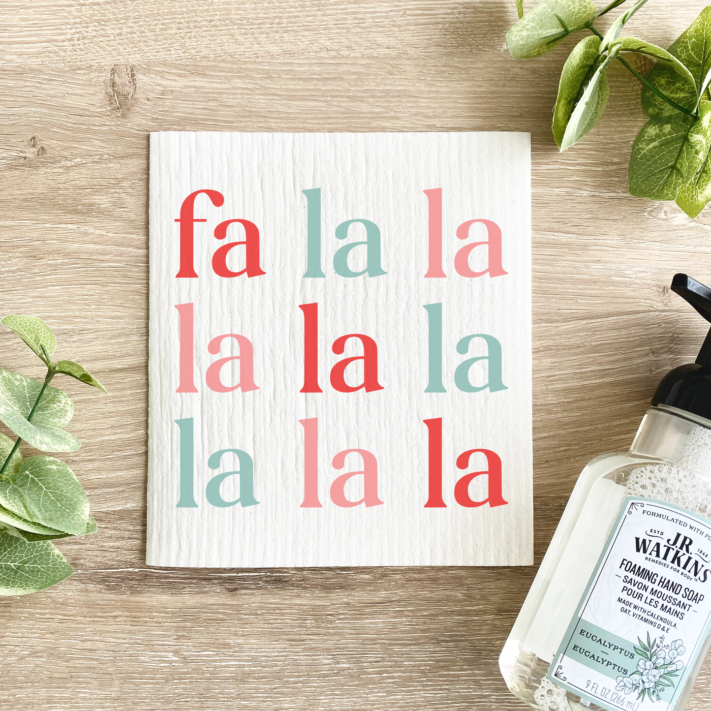 Christmas Fa La La La - Swedish Dish Cloth
