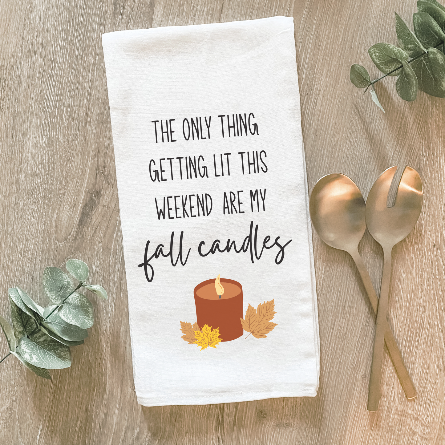 Funny Fall Candles - Cotton Tea Towel