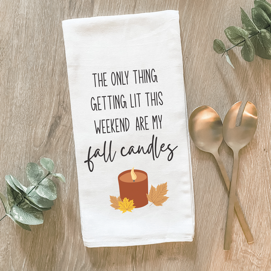 Funny Fall Candles - Cotton Tea Towel