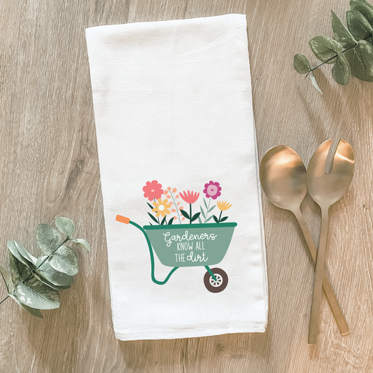Flower Gardener Wheelbarrow - Cotton Tea Towel