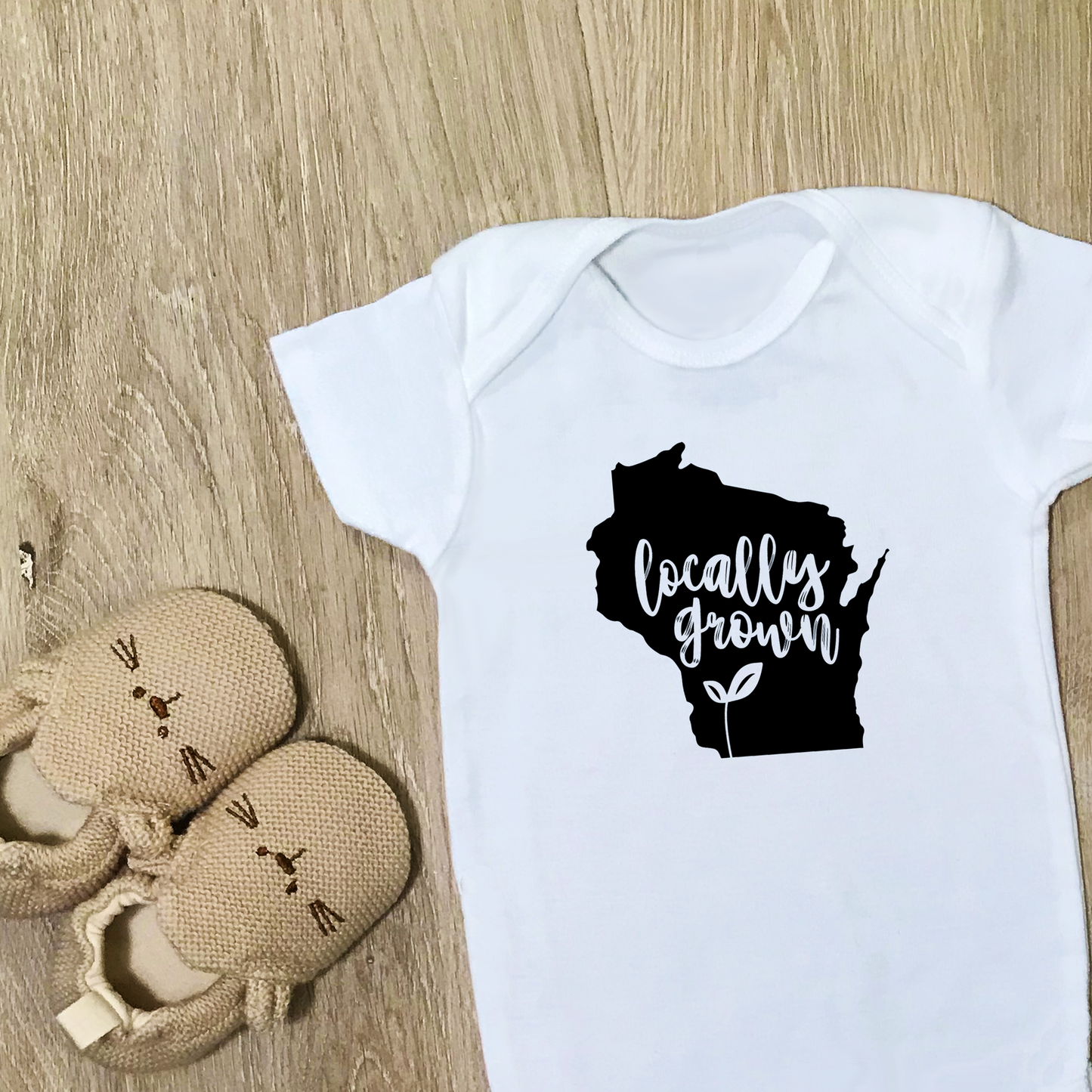 Locally Grown Wisconsin - Baby Bodysuit