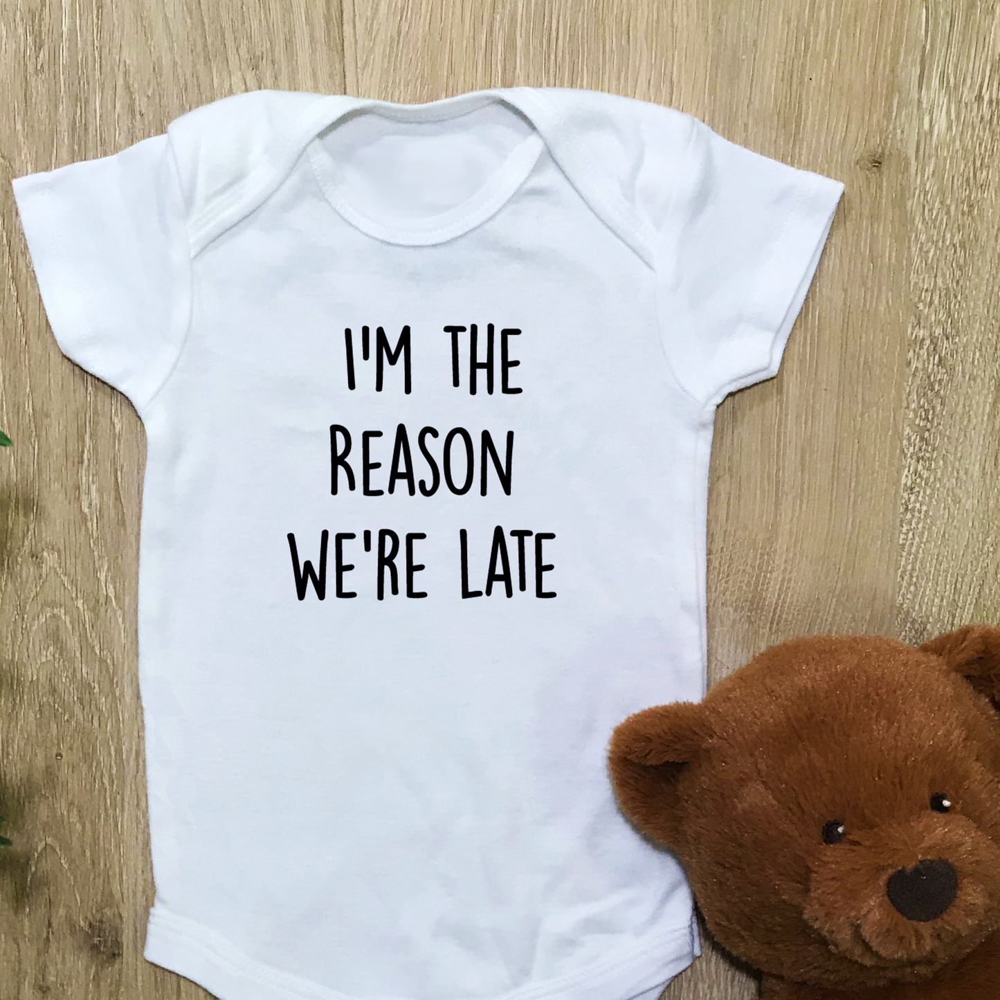 I'm The Reason We're Late - Baby Bodysuit