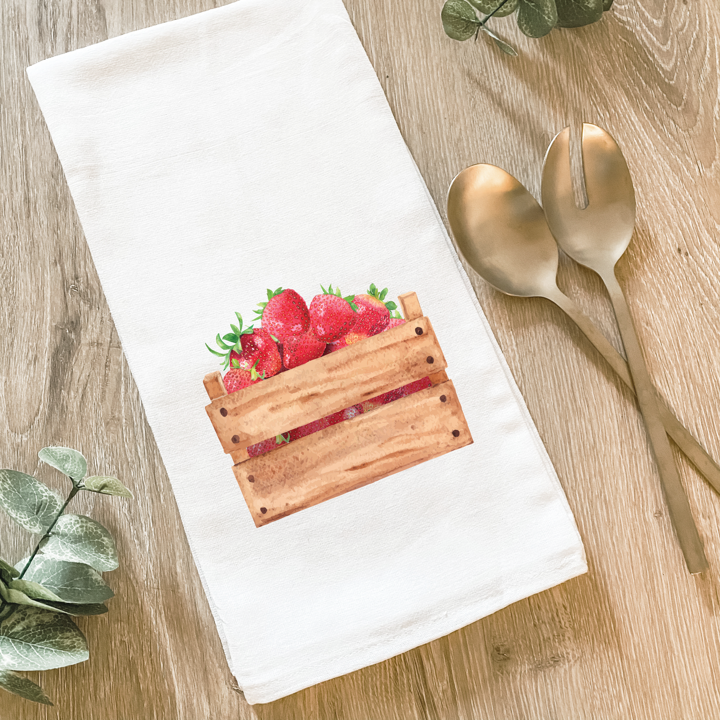 Strawberry Crate - Cotton Tea Towel