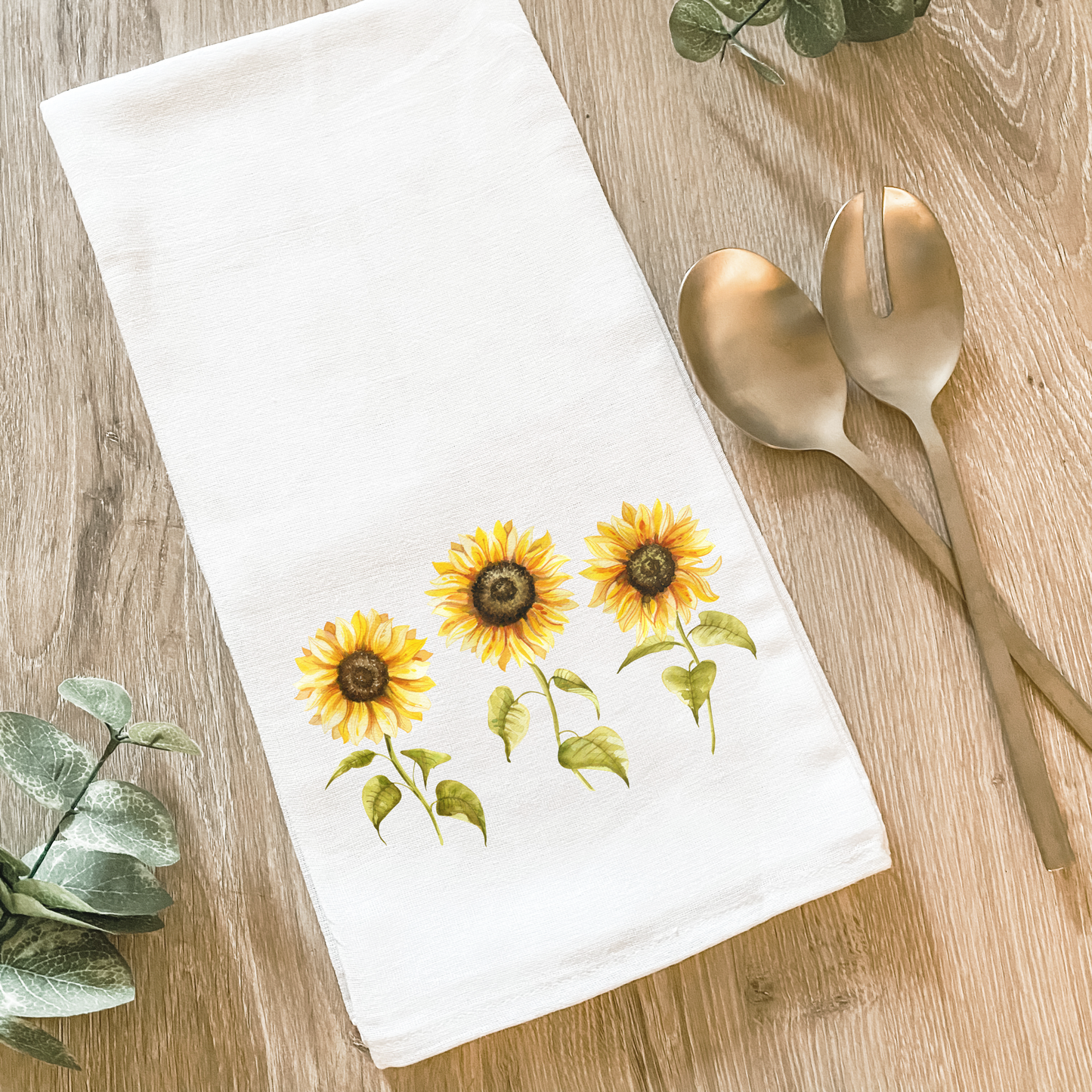 Three Sunflowers - Cotton Tea Towel