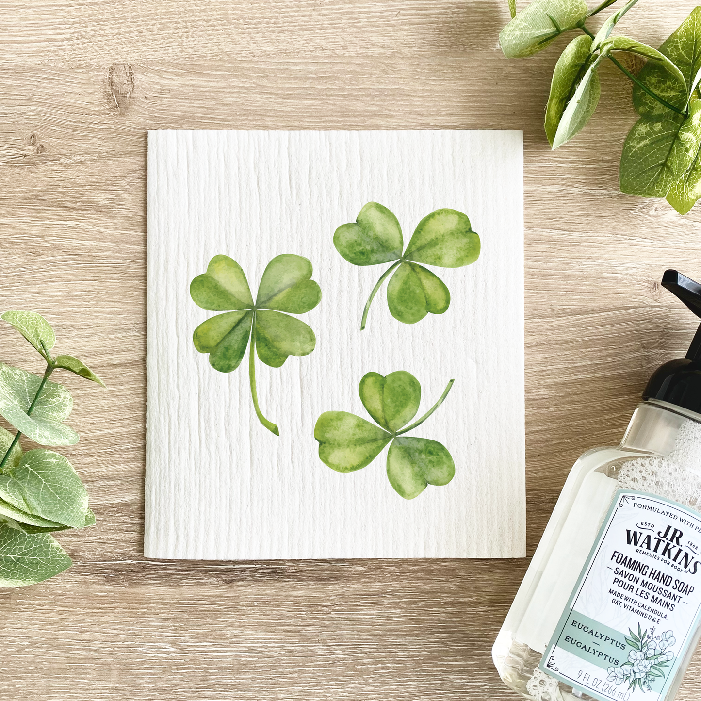 Three Shamrocks - Swedish Dishcloth