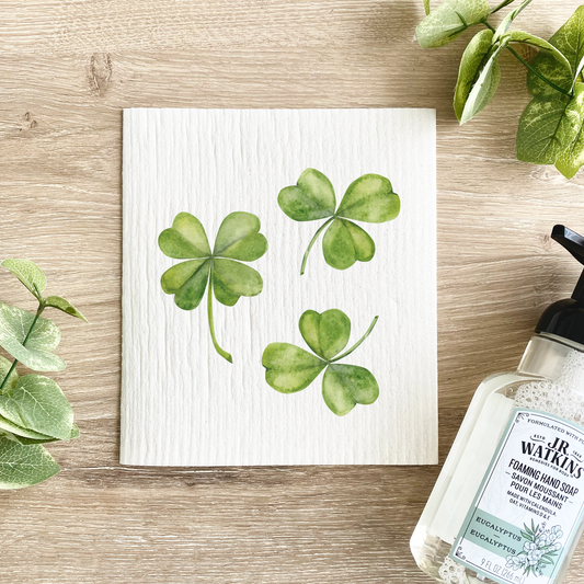 Three Shamrocks - Swedish Dishcloth