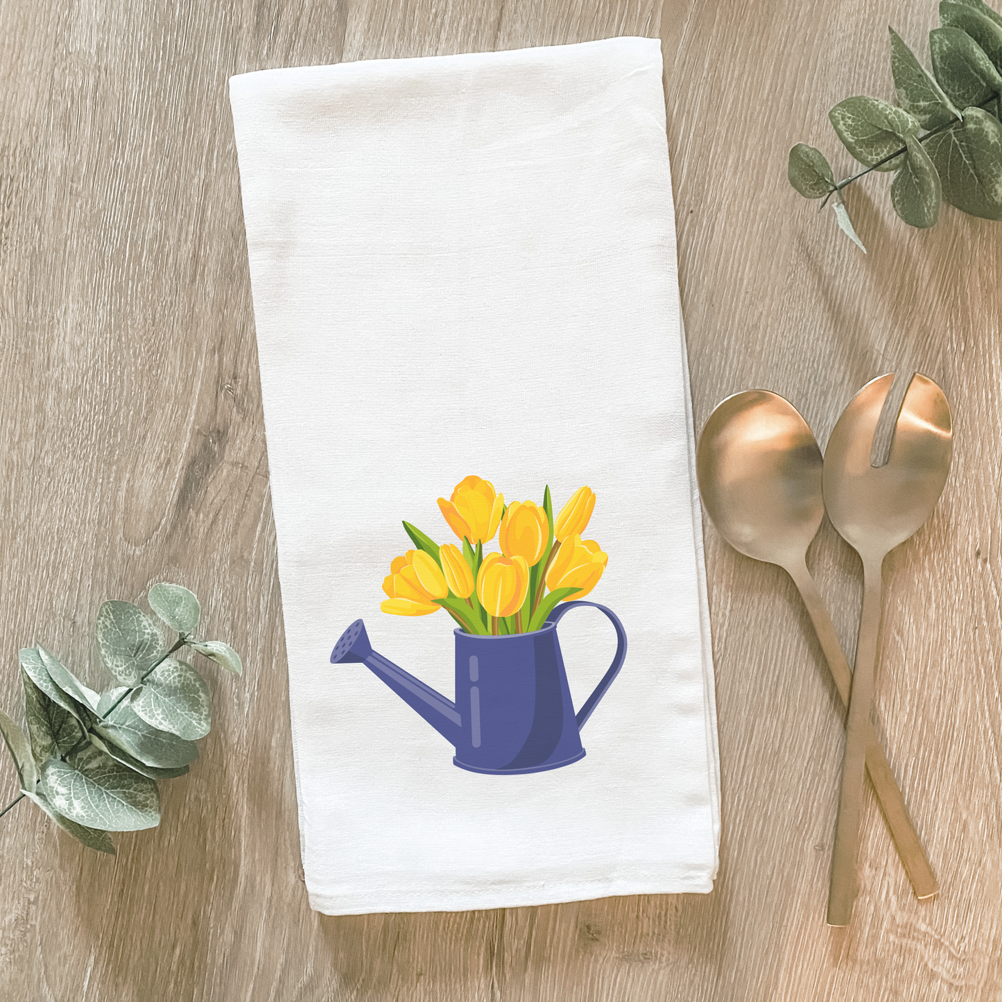 Tulip Watering Can - Cotton Tea Towel