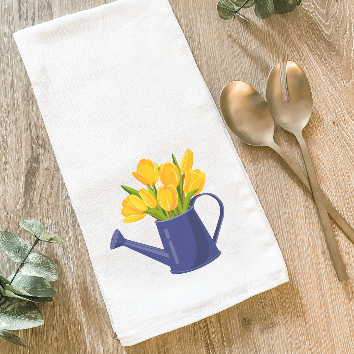 Tulip Watering Can - Cotton Tea Towel