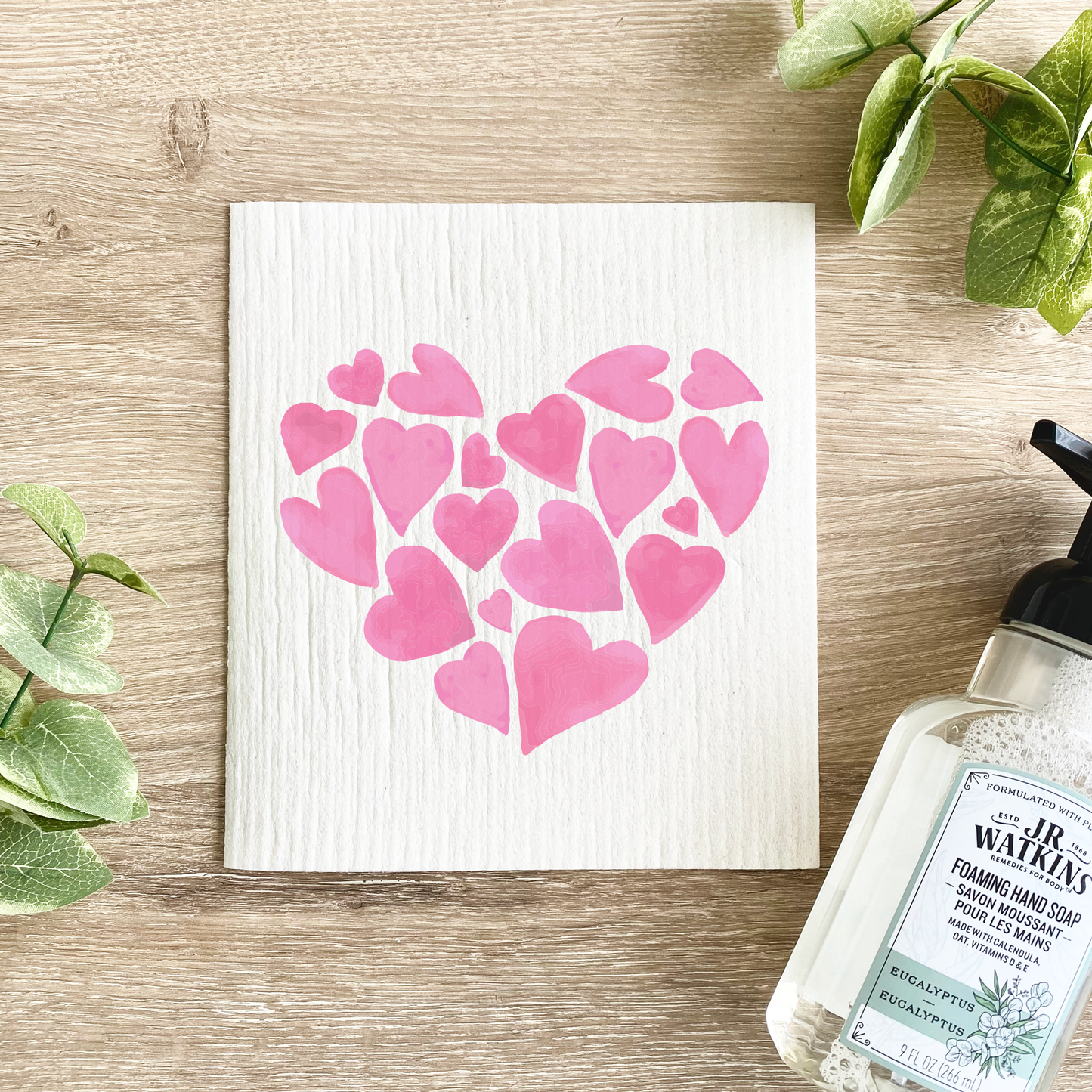 Valentine Hearts - Swedish Dishcloth