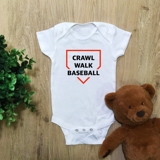 Crawl, Walk, Baseball - Baby Bodysuit