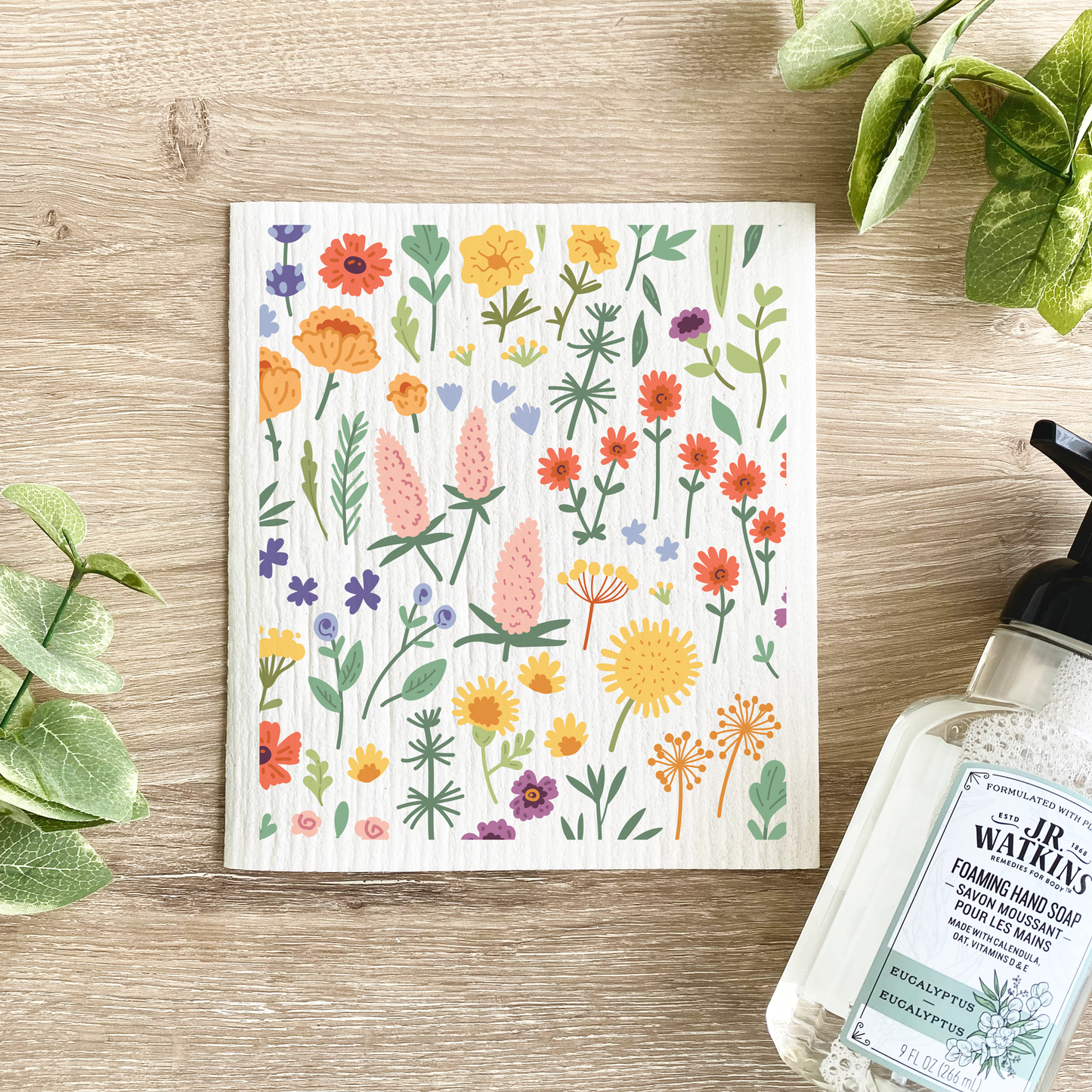Wildflower Pattern - Swedish Dishcloth