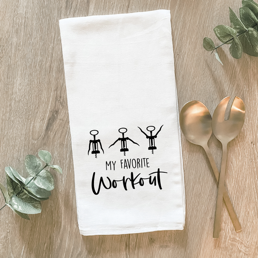 Wine Workout - Cotton Tea Towel