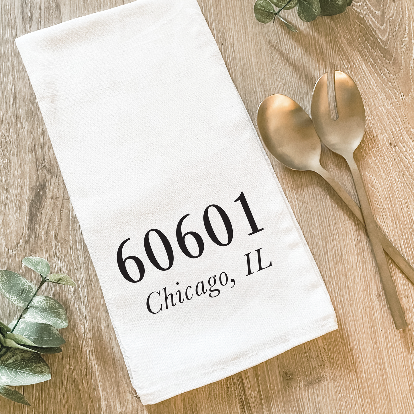 Custom Zip Code - Cotton Tea Towel