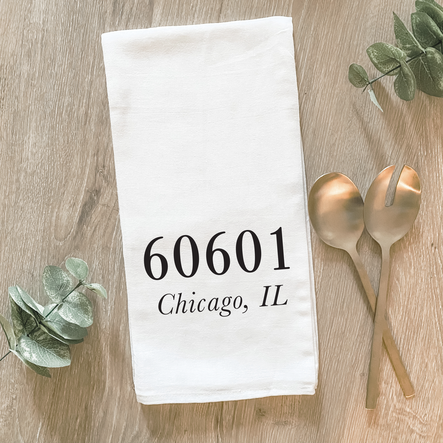 Custom Zip Code - Cotton Tea Towel